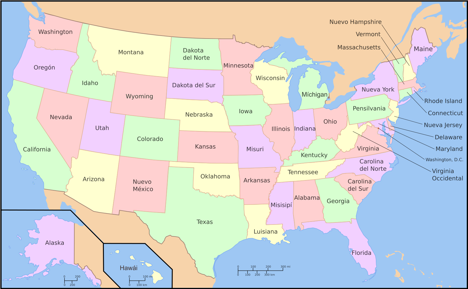 mapa de usa